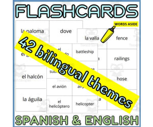 English Spanish Bilingual Vocabulary FlashCards