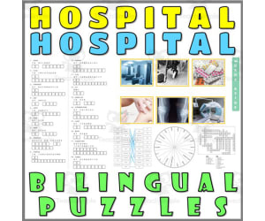 English Spanish Vocabulary Flash Cards Worksheets Puzzles HOSPITAL