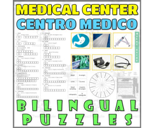 English Spanish Vocabulary Flash Cards Worksheets Puzzles MEDICAL