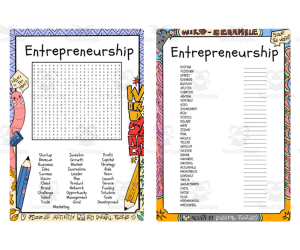 Entrepreneurship word search & scramble