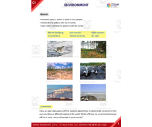 Environment ESL Advanced Lesson Plan