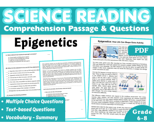 Epigenetics: Middle School Life Science Reading Comprehension (PDF)