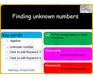 Equations: Finding unknown numbers