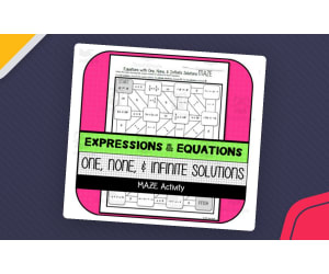 Equations with One, None, & Infinite Solutions MAZE