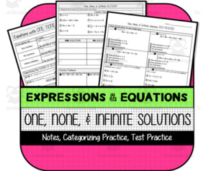 Equations with One, None, & Infinite Solutions NOTES & PRACTICE