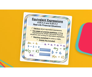 Equivalent Expressions – 6th Grade Handout & Match