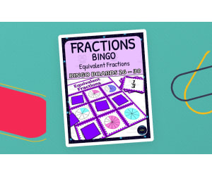 Equivalent Fractions Activity - Bingo Game - Fraction Circles - Boards 26-30