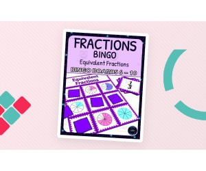 Equivalent Fractions Activity - Bingo Game - Fraction Circles - Boards 6-10