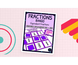 Equivalent Fractions Activity - Bingo Game - Fraction Symbols - Boards 26-30