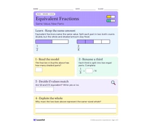 Equivalent Fractions Worksheets