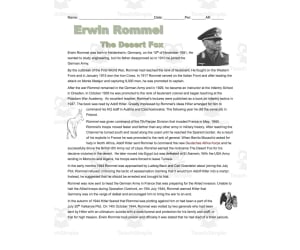 Erwin Rommel: The Desert Fox | Comprehension Questions