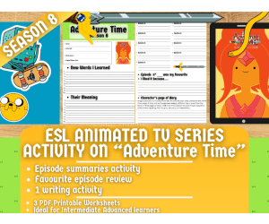 ESL Animated TV Series Activity Worksheets - Adventure Time - Season 8