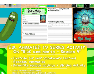 ESL Animated TV Series Activity Worksheets - Rick and Morty - Season 9