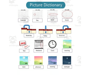 ESL Calendar and Time of Day Vocabulary