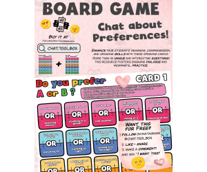 ESL Chat: Preferences using "Do you prefer A or B?" Board Game