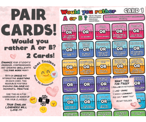 ESL Chat: Preferences, "Would you rather A or B?" Board Game