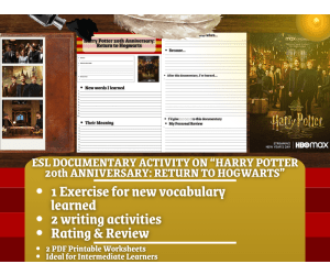 ESL Documentary Activity - Harry Potter 20th Anniversary