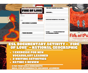 ESL Documentary Activity Worksheets - Fire of Love