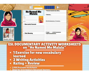 ESL Documentary Activity Worksheets - He Named Me Malala
