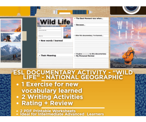 ESL Documentary Activity Worksheets - Wild Life