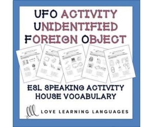 ESL - ELL speaking activity - House Vocabulary - UFO Paired Speaking Activity