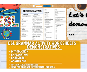 ESL Grammar Activity Worksheets - Demonstratives