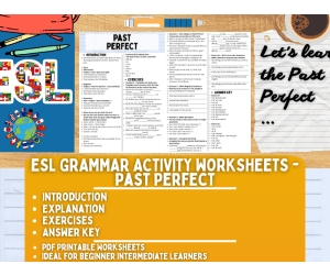 ESL Grammar Activity Worksheets - Past Perfect
