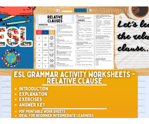 ESL Grammar Activity Worksheets - Relative Clauses