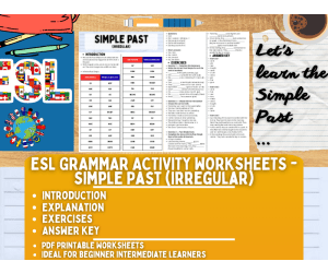 ESL Grammar Activity Worksheets - Simple Past (Irregular)