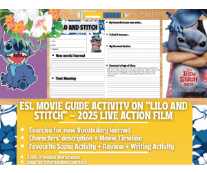 ESL Movie Guide Worksheet - Lilo and Stitch - 2025 Live Action Version