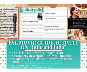 ESL Movie Guide Worksheets - Julie and Julia