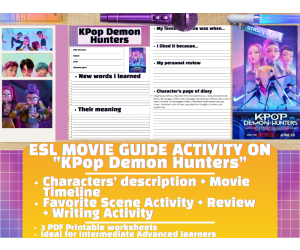 ESL Movie Guide Worksheets - "KPop Demon Hunters"
