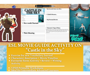 ESL Movie Guide Worksheets on "Castle in the Sky" - Studio Ghibli