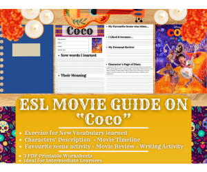 ESL Movie Guide Worksheets on Coco
