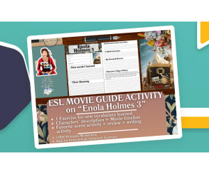 ESL Movie Guide Worksheets on "Enola Holmes 3"