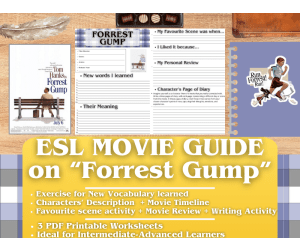 ESL Movie Guide Worksheets on Forrest Gump