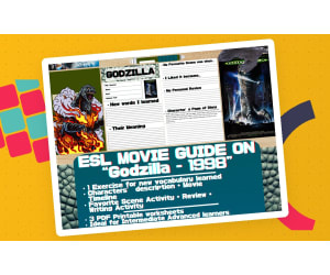 ESL Movie Guide Worksheets on "Godzilla" - 1998 Version