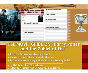 ESL Movie Guide Worksheets on "Harry Potter and the Goblet of Fire"
