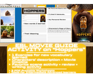 ESL Movie Guide Worksheets on Hoppers