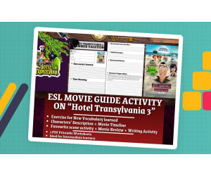 ESL Movie Guide Worksheets on "Hotel Transylvania 3: Summer Vacation"