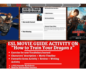 ESL Movie Guide Worksheets on "How to Train Your Dragon 2"
