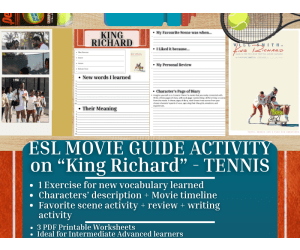 ESL Movie Guide Worksheets on "King Richard" - Tennis