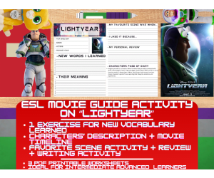ESL Movie Guide Worksheets on Lightyear