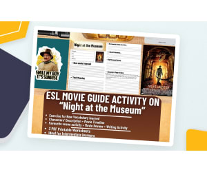ESL Movie Guide Worksheets on "Night at the Museum"