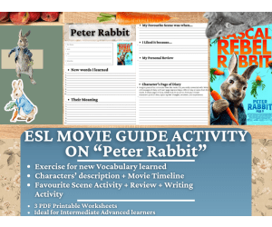 ESL Movie Guide Worksheets on "Peter Rabbit"