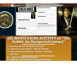 ESL Movie Guide Worksheets on "The Hobbit: An Unexpected Journey"