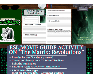 ESL Movie Guide Worksheets on "The Matrix: Revolutions"