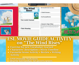 ESL Movie Guide Worksheets on "The Wind Rises" - Studio Ghibli