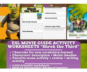 ESL Movie Guide Worksheets - Shrek the Third