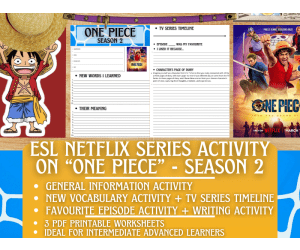 ESL Netflix Series Activity Worksheets on "One Piece" - Season 2